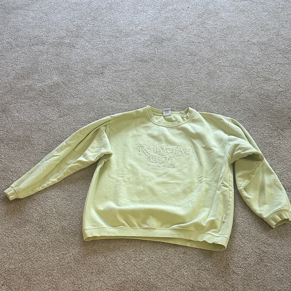 Vintage  women’s Rainforest Light green Sweatshirt with Embroidery size M